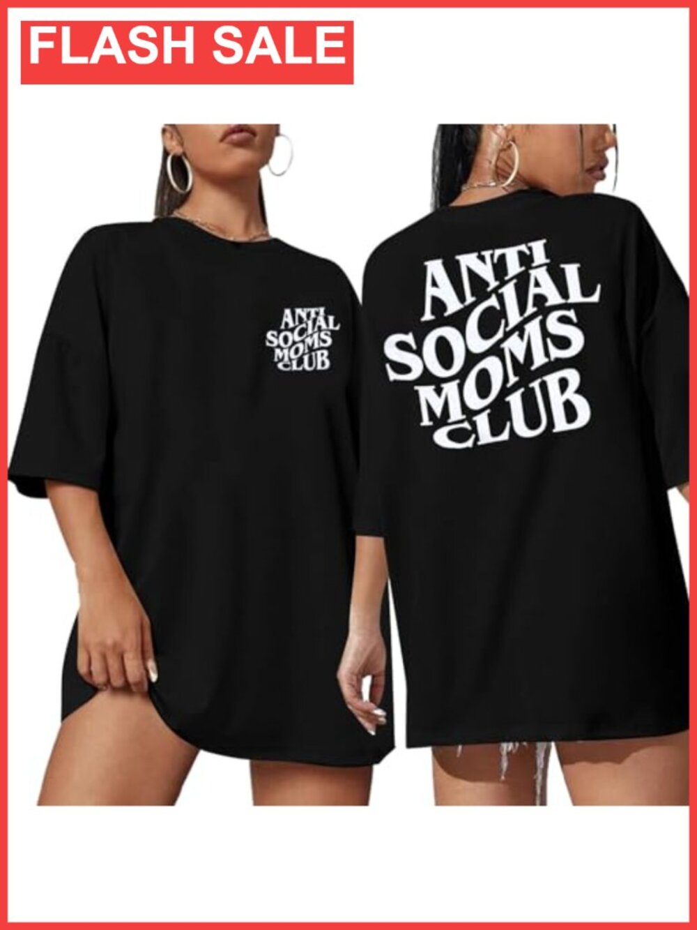 Oversized Mama T-Shirt Crew Neck Short Sleeve Mom Top Casual Tee